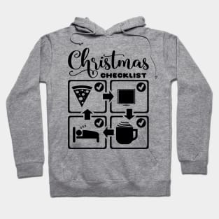 Christmas Checklist Holiday Funny Text Black Hoodie